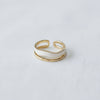 Vintage Drip Glaze Double Band Adjustable Ring