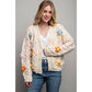 Cream Multi 3D Floral Knit Cardigan