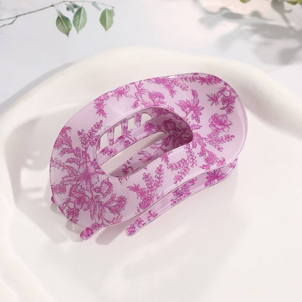 Jumbo Lay Flat Oval Hair Claw Clip