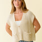 Ivory Chunky Stitch Sweater w/Patch Pocket Vest