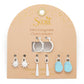 Turquoise/Sky/Silver Interchangeable Charm Earrings