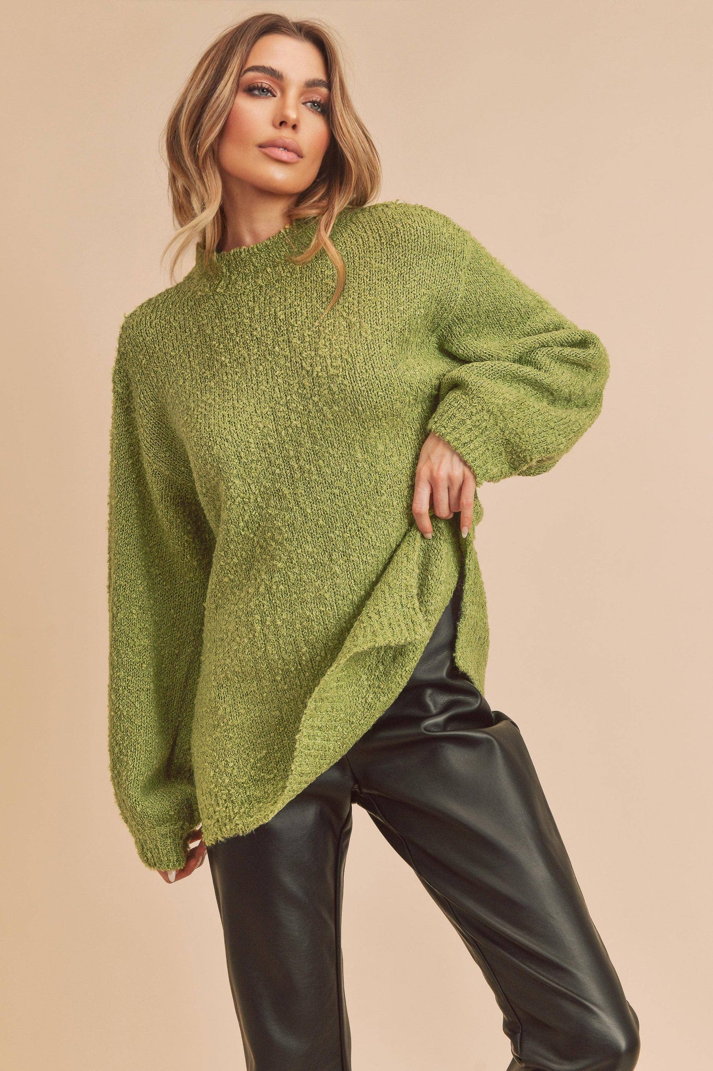 Lime Tamia Knit Sweater