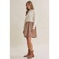 Mocha Layered Twofer Stripe Mini Dress
