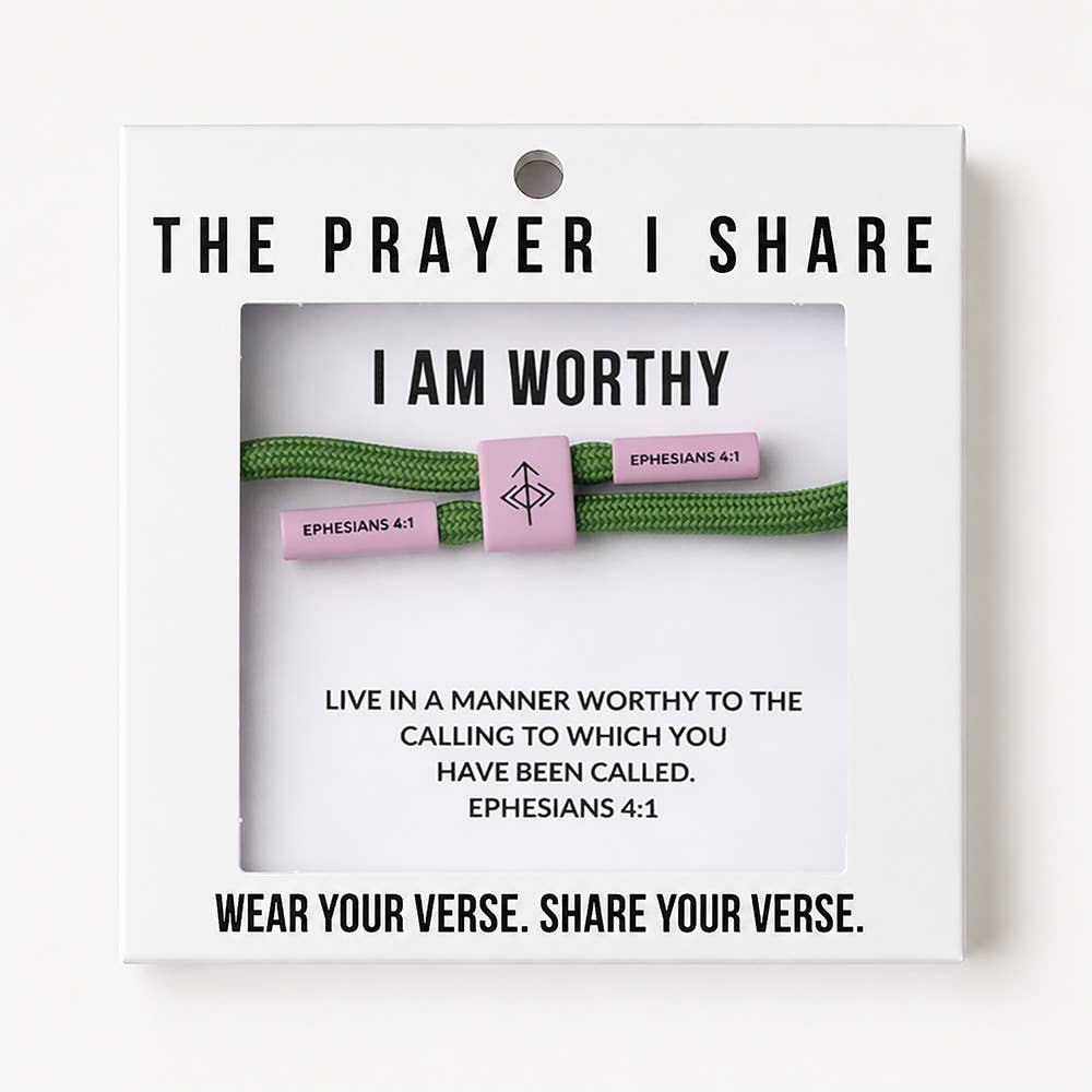 I AM WORTHY Christian Cord Bracelet