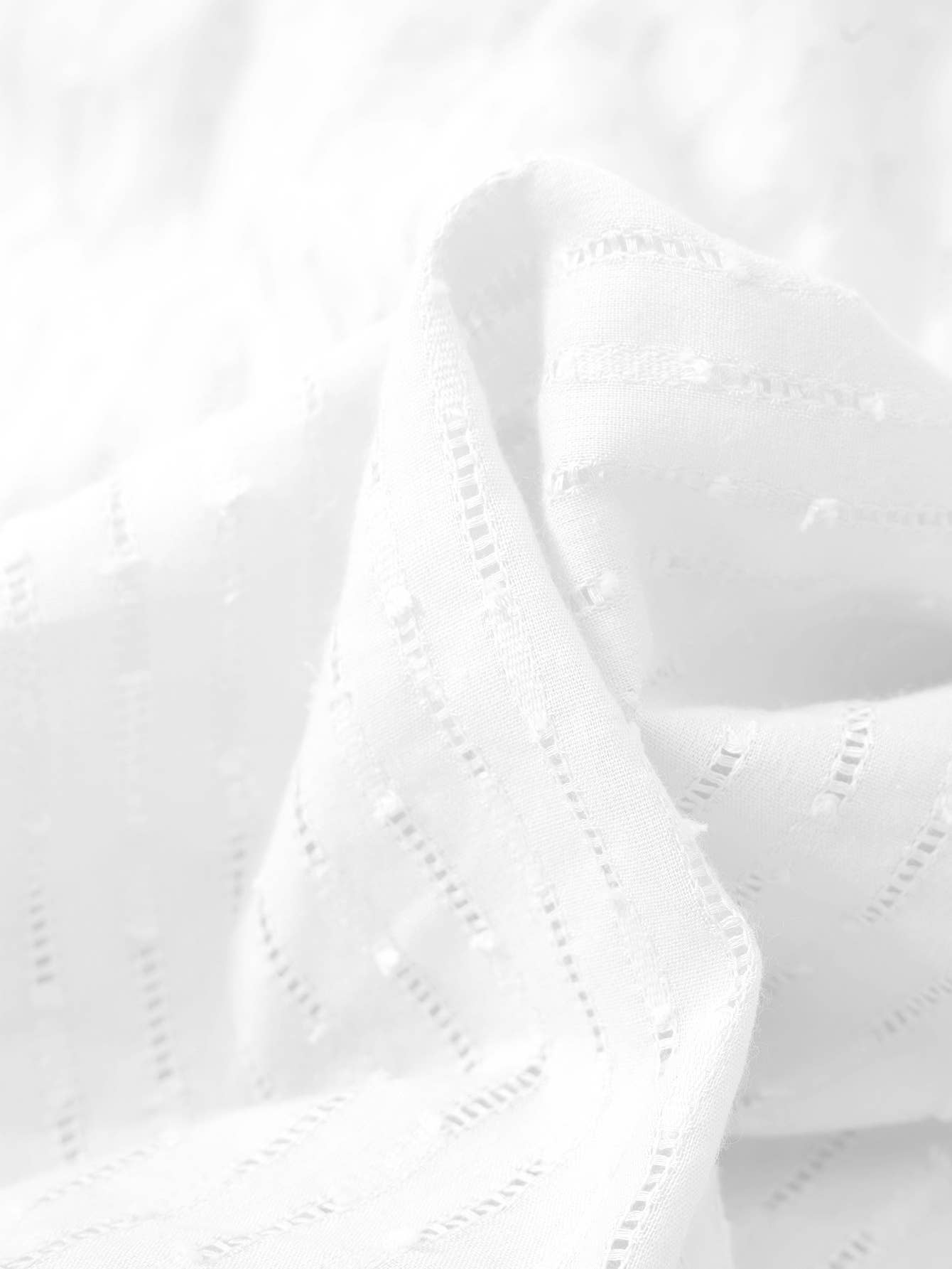 White Eyelet Button Detail Ruffle Trim Midi Dress