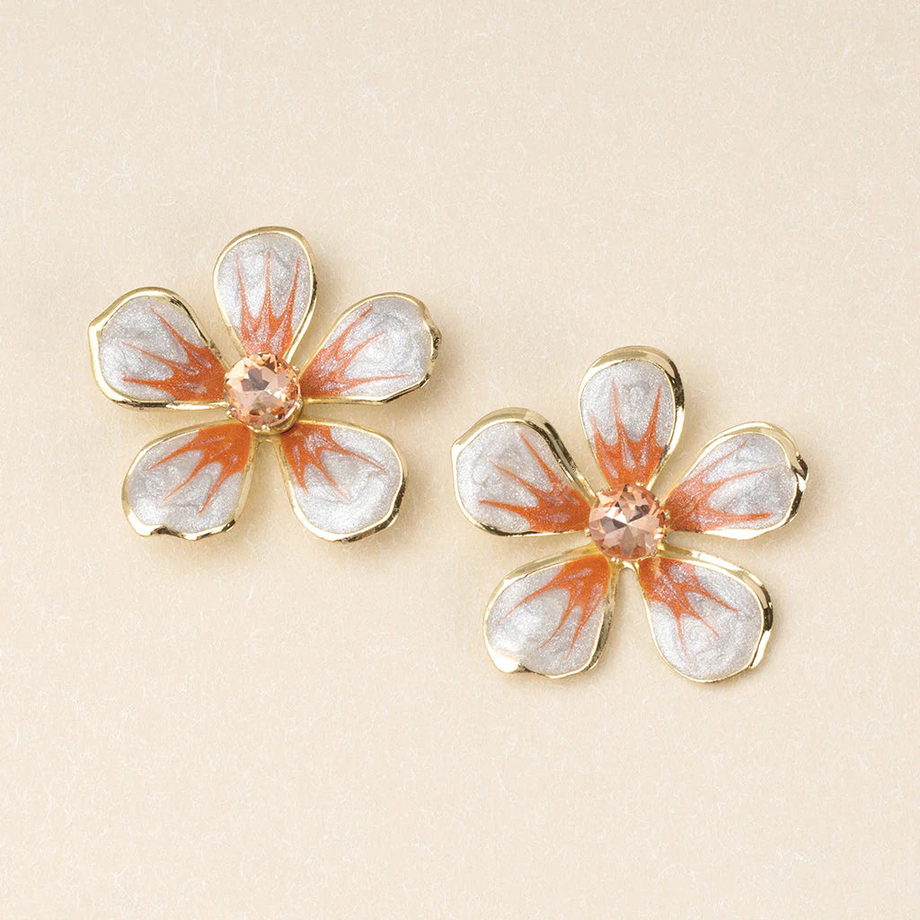 Large Sparkle & Shine Enamel Flower Earrings
