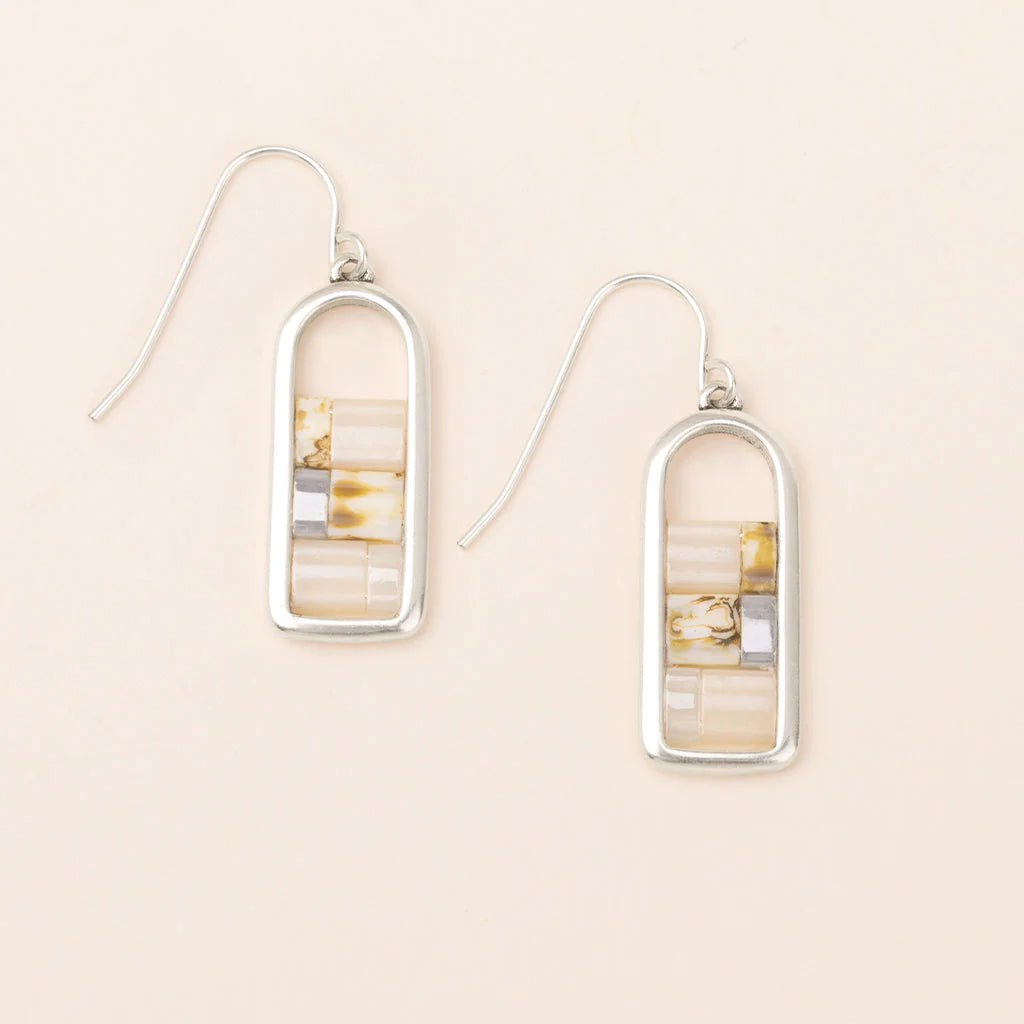 Miyuki Stain Glass Frame Earrings