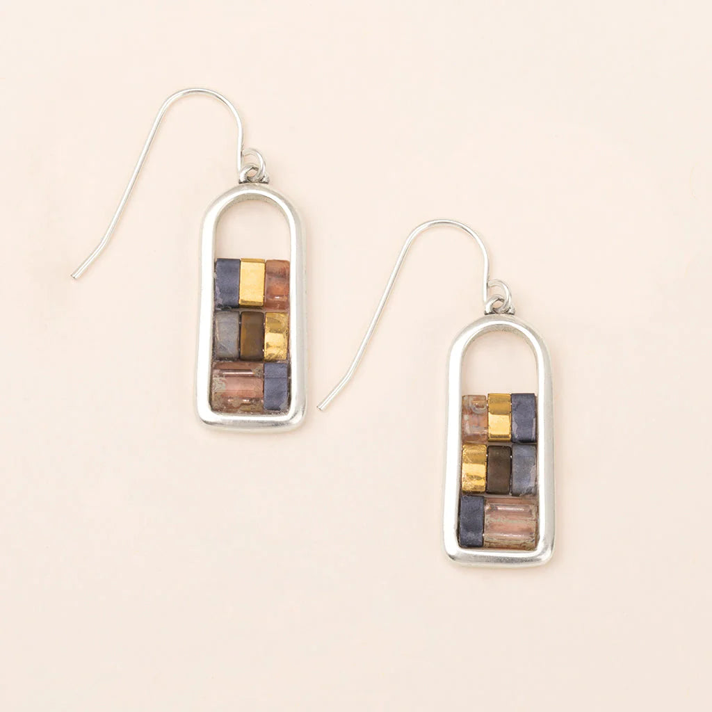 Miyuki Stain Glass Frame Earrings