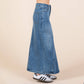 A - line Paneled Denim Long Maxi Skirt - Purpose + Passion Boutique