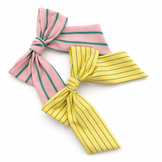 Striped Ribbon Bow Hair Clip