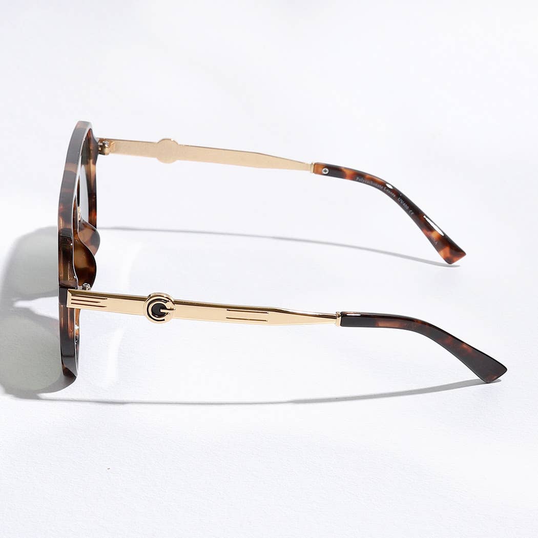 Geometric Shape Thin Frame Sunglasses