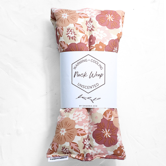 Mauve Flowers Heating Neck and Body Rice Pack