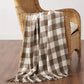Cocoa Brown Heritage Check Throw Blanket with Fringe [50x60]