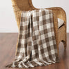 Cocoa Brown Heritage Check Throw Blanket with Fringe [50x60]