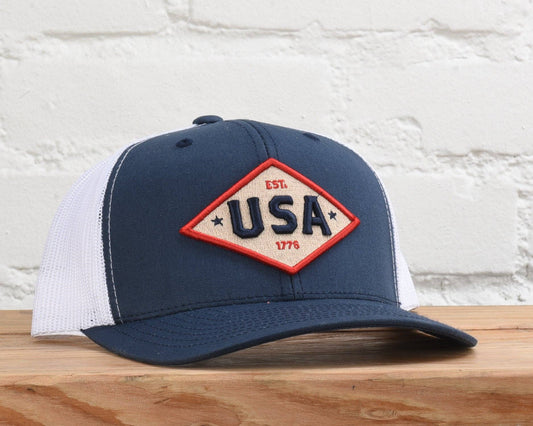 USA Gold Patriot Navy/White Snapback Hat
