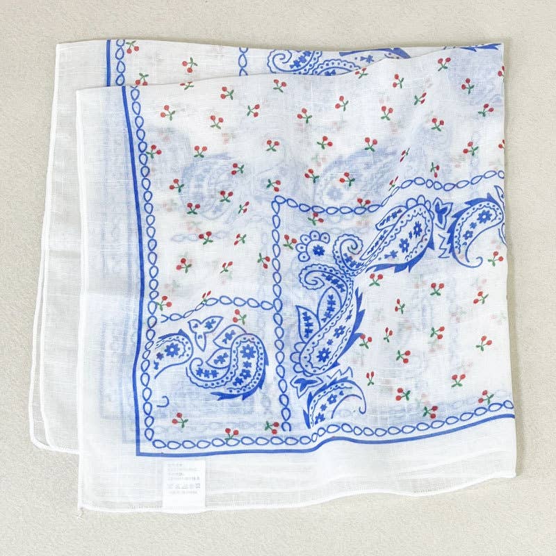Floral Bandana Head Wrap Square Scarf