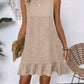Sleeveless Ruffle Trim Halter Dress