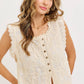 Boho Crochet Embroidery Gauze Floral Cotton Top