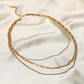 3 Layer Strand Paperclip Chain Necklace