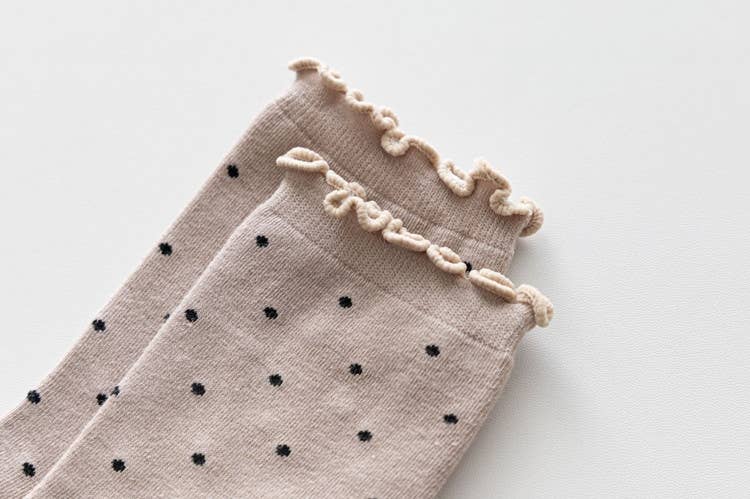 Edge Cuffs Polka Dot Stacked Socks