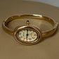 Trendy Oval Dial Gold Quartz Wrist Watch