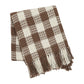 Cocoa Brown Heritage Check Throw Blanket with Fringe [50x60]