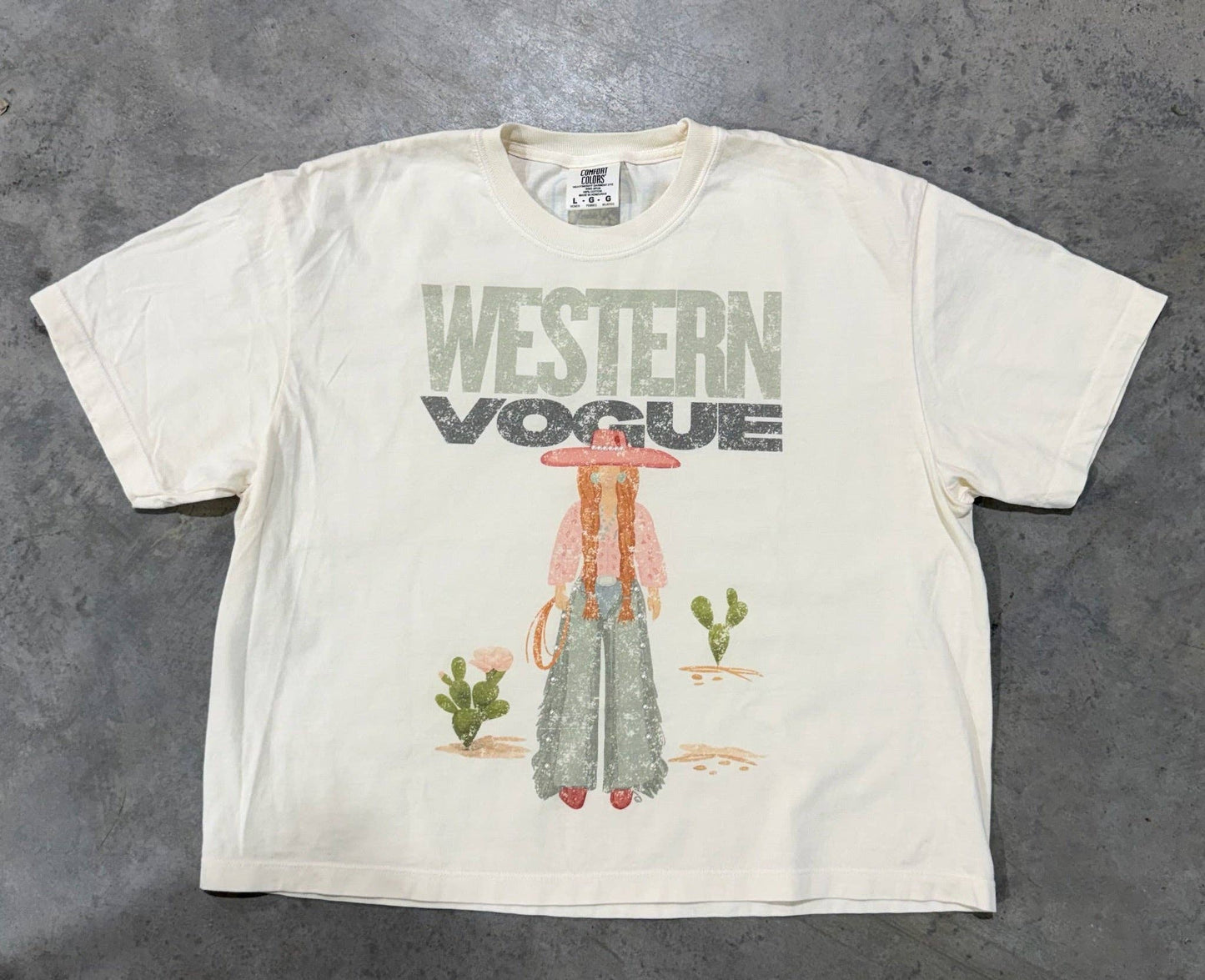 "Western Vogue" Cropped Tee
