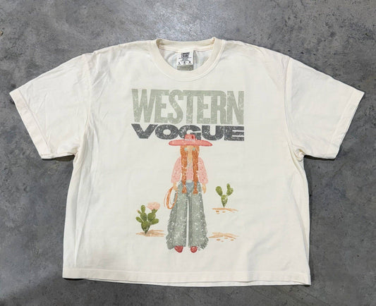"Western Vogue" Cropped Tee