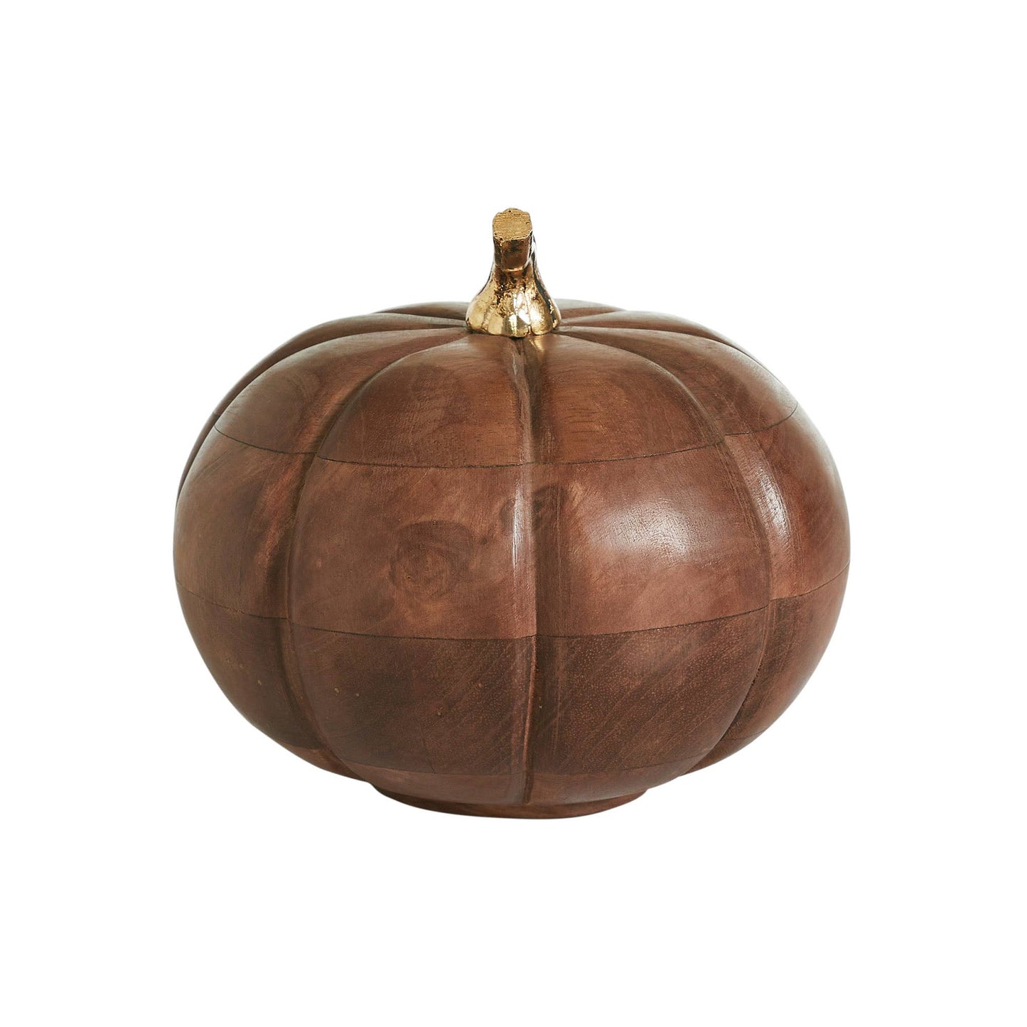 7" Chestnut Mango Wood Pumpkin