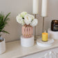 Pink Ceramic Striped Blush Vase (8 in.)