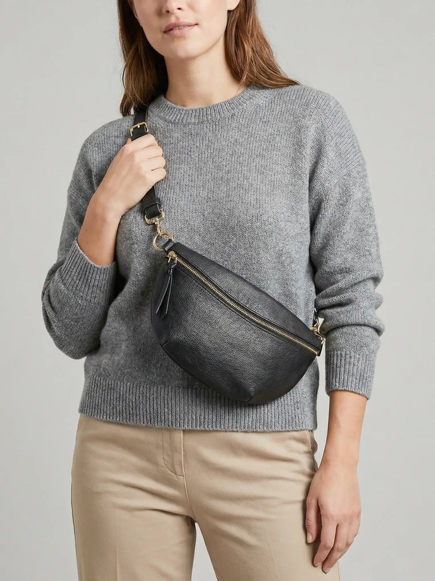 Berkeley Pebbled Black Belt Bag