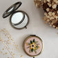 Three Roses Floral Embroidered Compact Mirror