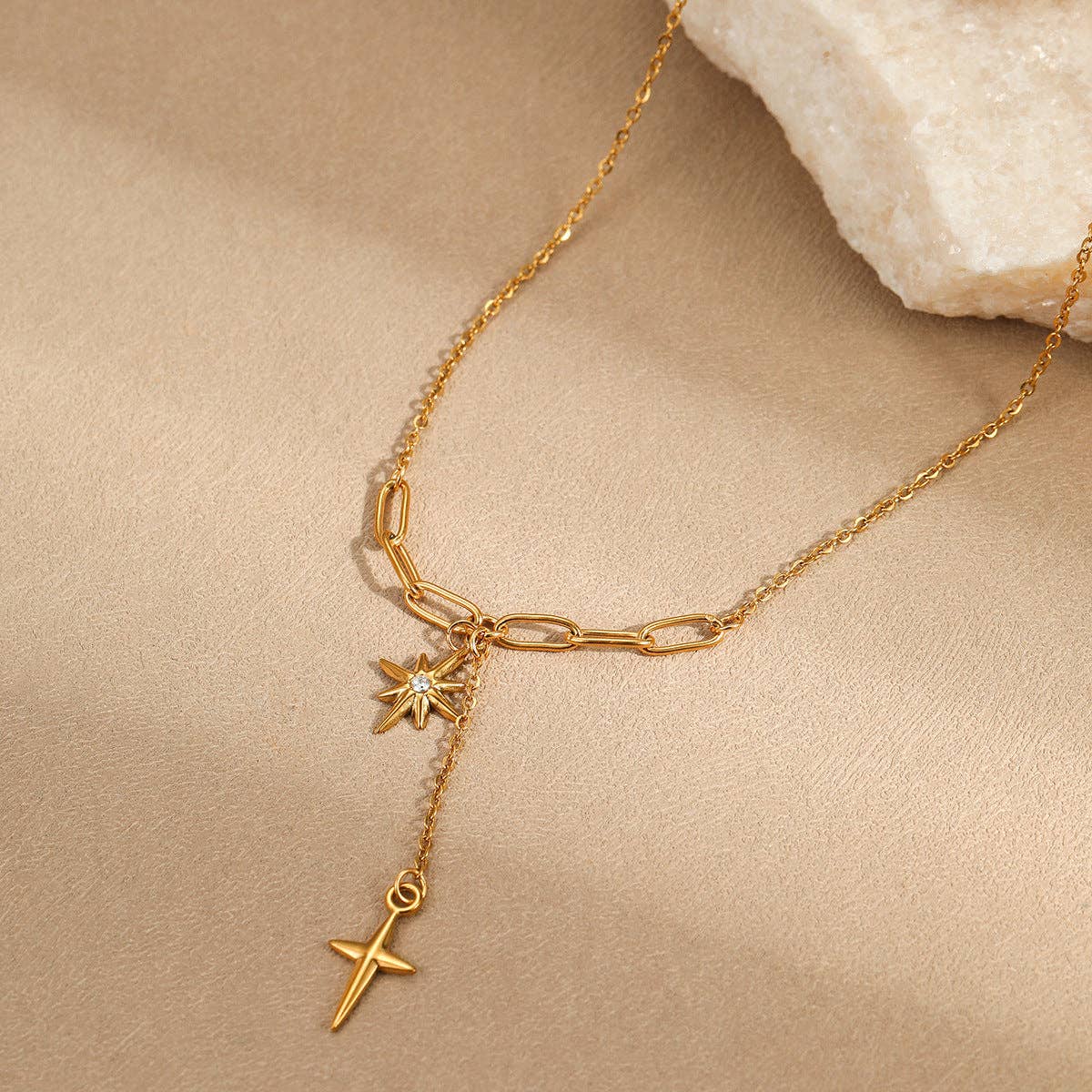 18K Gold PVD Plated Waterproof Stainless Steel Chain Necklace