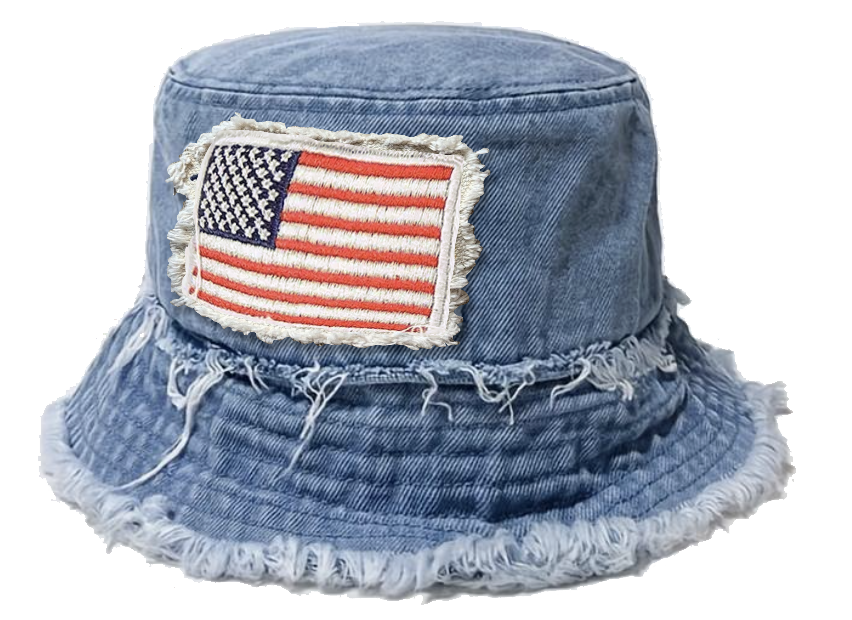 USA America Patriotic Patch Bucket Hat