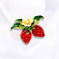 Sweet & Cute Flower Strawberry Fruit Brooch