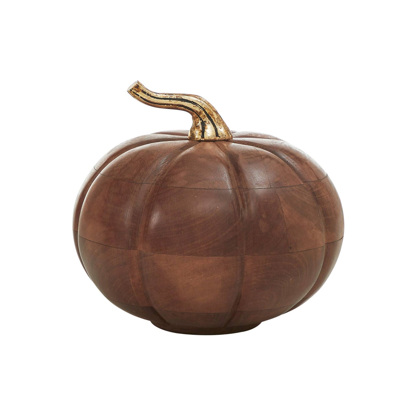7" Chestnut Mango Wood Pumpkin