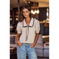 Sweet Poise Polka Dot Ribbon Detail Blouse Top