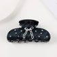 Bow Print & Rhinestone Embellished Hair Claw Clip