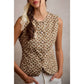 Cream Floral Scallop Edge Vest