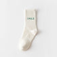Alphabet Smiley Pattern Crew Socks - Purpose + Passion Boutique
