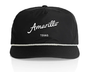 Amarillo, Texas Nylon Rope Hat  - Black/White