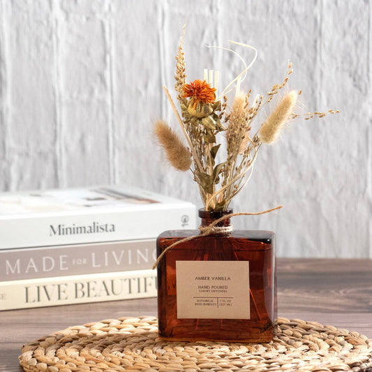 Amber Vanilla Bouquet Reed Bundle Fragrance Diffuser - Purpose + Passion Boutique