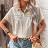 Apricot Button - Up Lace Cut - out Shirt - Purpose + Passion Boutique