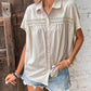 Apricot Button - Up Lace Cut - out Shirt - Purpose + Passion Boutique