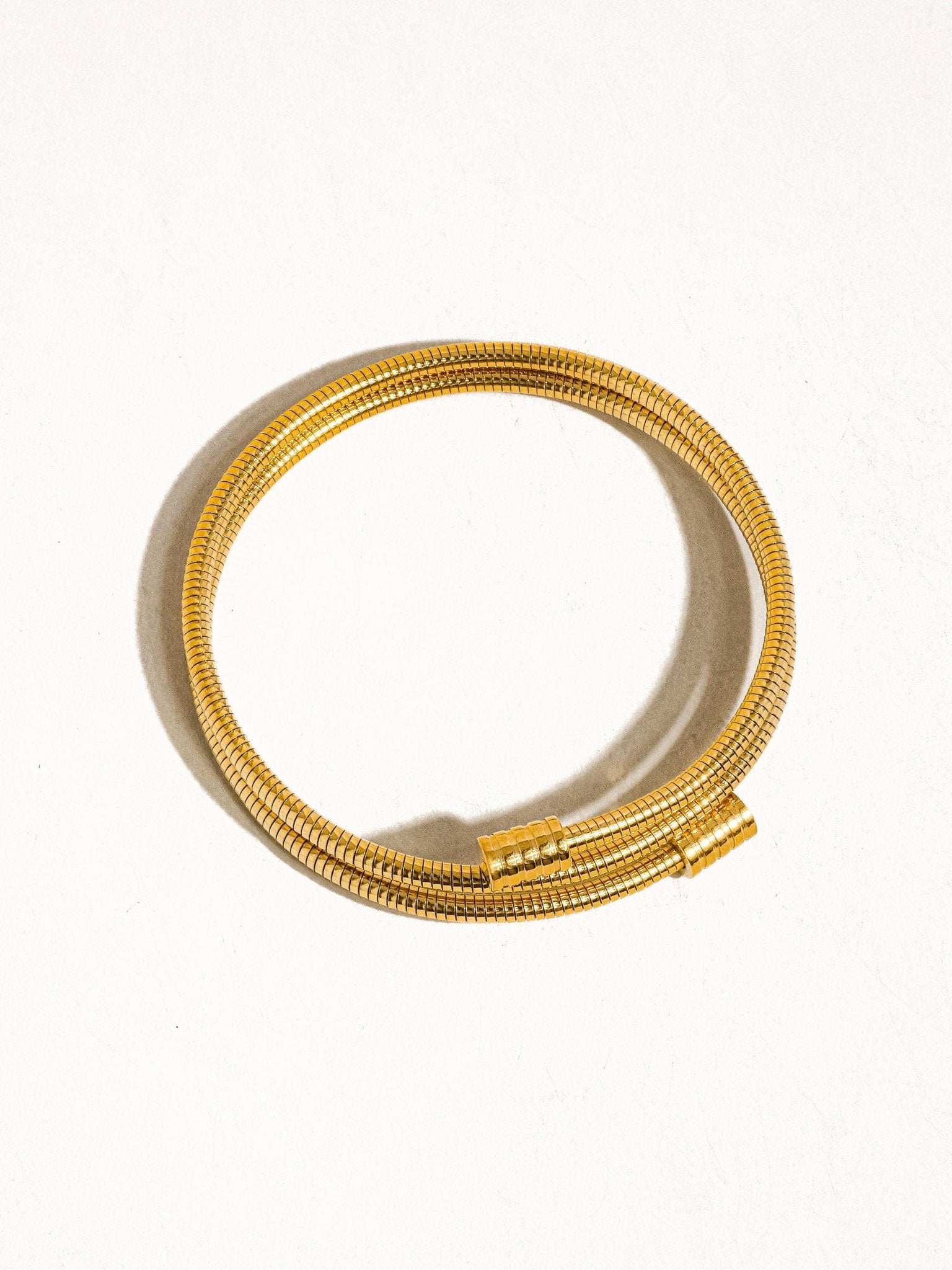 Arnell Non - Tarnish Round Snake Gold Chain Bracelet - Purpose + Passion Boutique