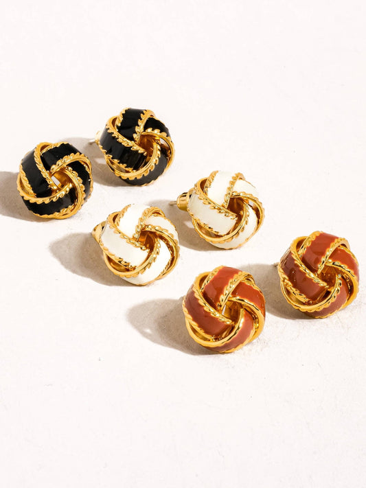 Astor 18K Gold Basket Weaved Ball Studs - Purpose + Passion Boutique