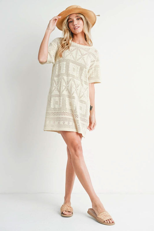 Aztec Knit Cover - Up Dress - Purpose + Passion Boutique