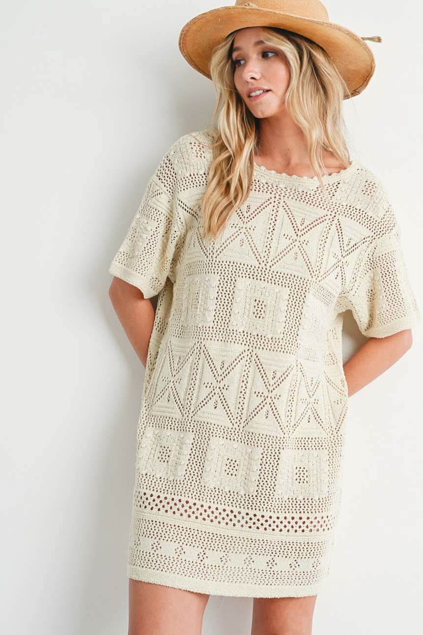 Aztec Knit Cover - Up Dress - Purpose + Passion Boutique