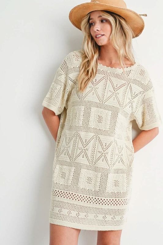 Aztec Knit Cover - Up Dress - Purpose + Passion Boutique