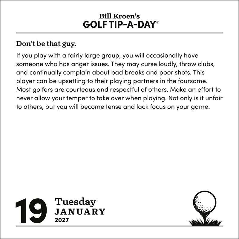 Golf Tip-A-Day 2027 Day-to-Day Calendar